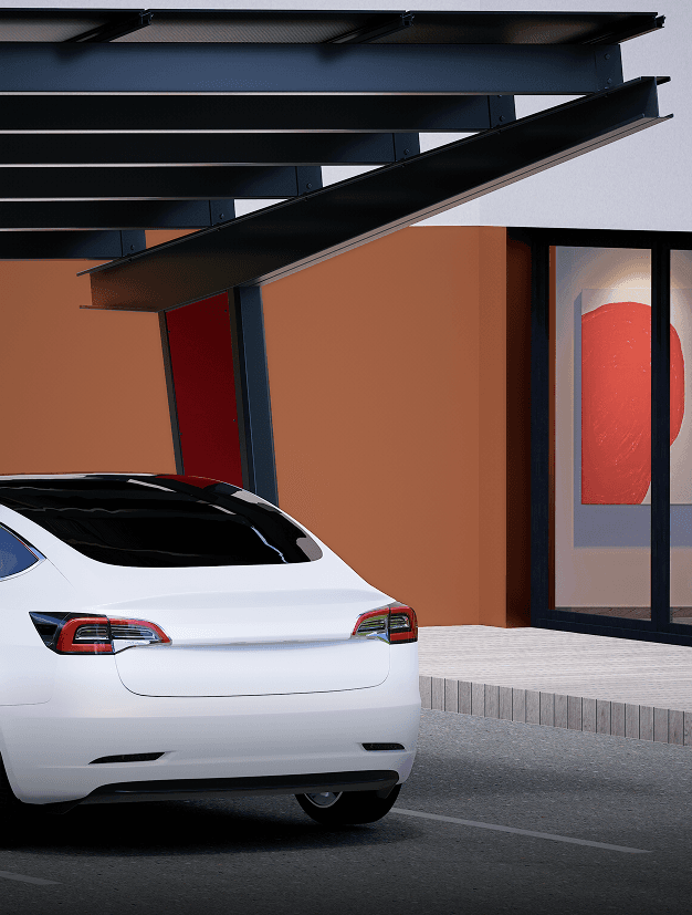 A szerkezet horganyzott acélból készült, elektromágneses térben festve, korrózió és kopás elleni védelemért